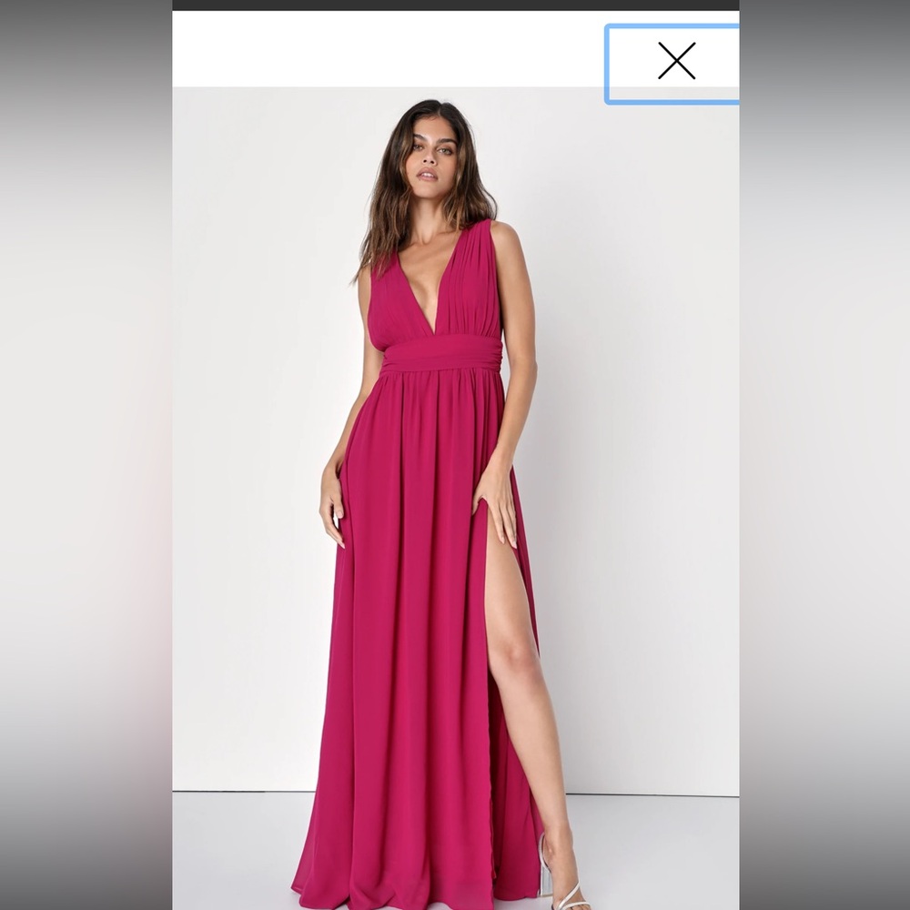 Beautiful magenta Grecian silhouette gown. Perfect for any formal occasion!